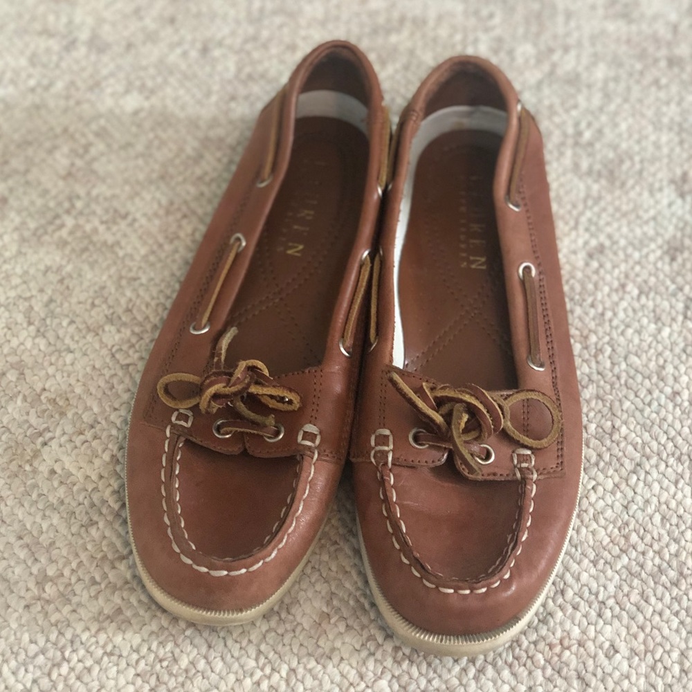 Ralph Lauren Top Siders Brown Leather Boat Shoes
